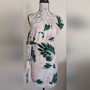 SCRIPTED Ruffled One Shoulder Mini Dress Size Small